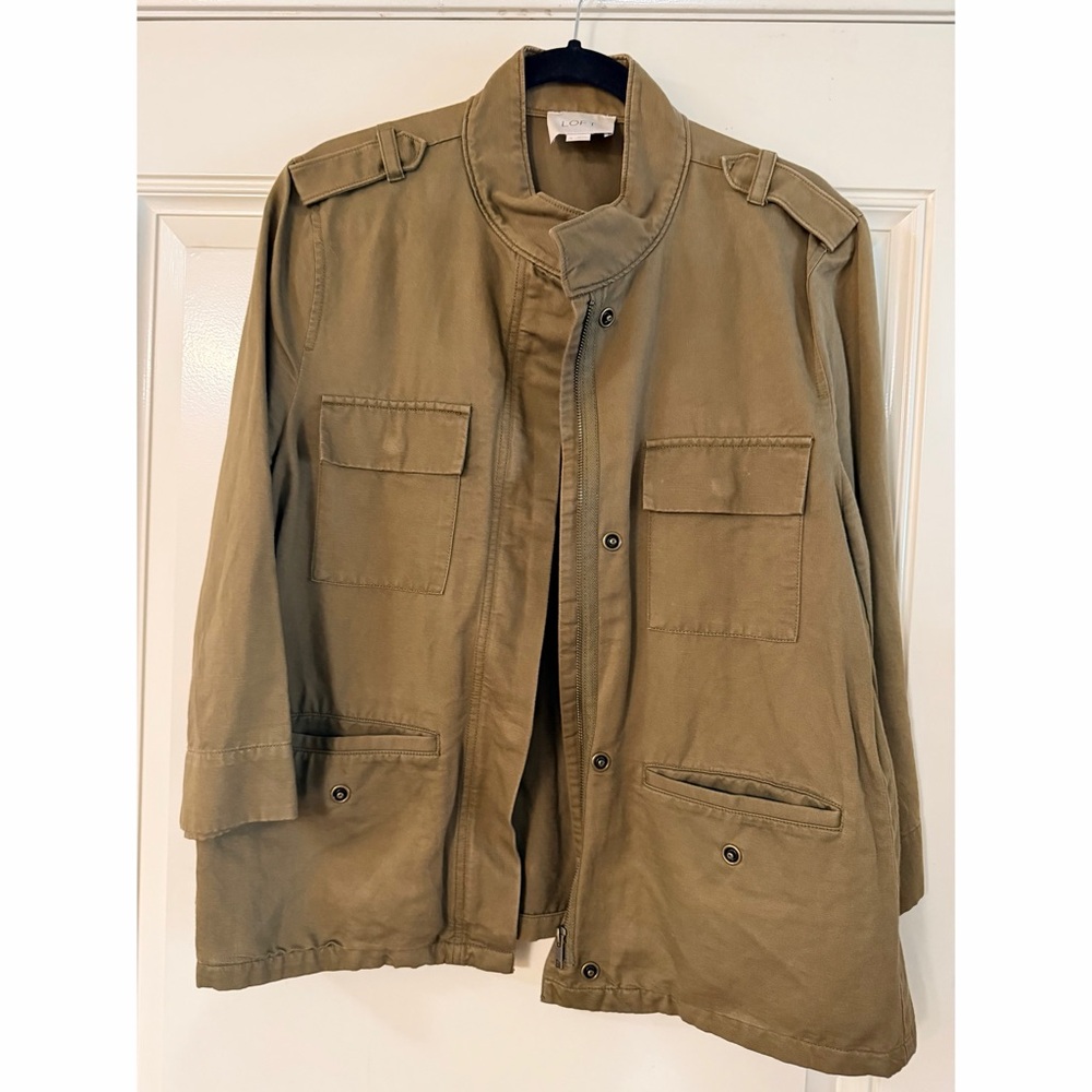 LOFT Women’s Military Field Jacket in Olive Green Sz XL